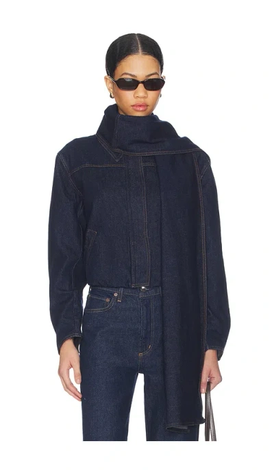 Selmacilek Frosted Denim Jacket In Dark Indigo