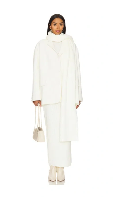 Selmacilek Scarf-detailed Cachet Blazer Jacket In Cream