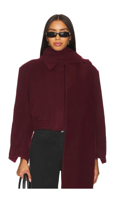 Selmacilek Scarf-detailed Cachet Bomber Jacket In 葡萄酒色