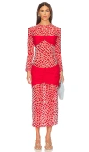 Selmacilek Transparent Maxi Dress In Red