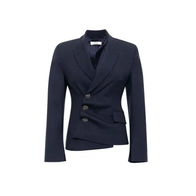Sélone Women's Blue Maren Asymmetric Tailored Blazer