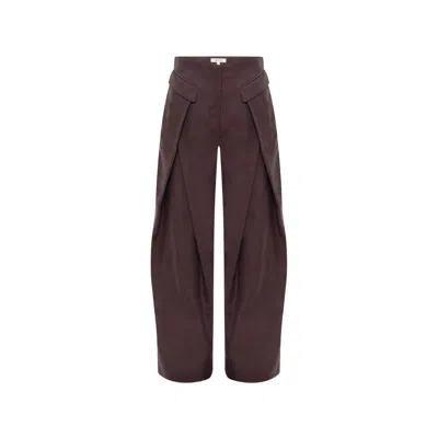 Sélone Women's Brown Camille Barrel Trousers