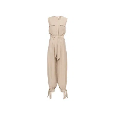 Sélone Women's Brown Loen Balloon Jumpsuit In Neutral