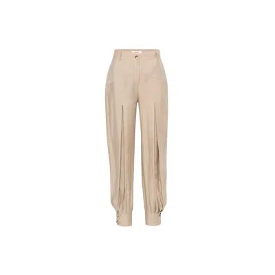 Sélone Women's Brown Nessa Pleated Balloon Trousers