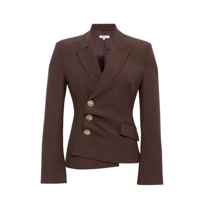 Sélone Women's Brown Oris Asymmetric Tailored Blazer / Chocolate