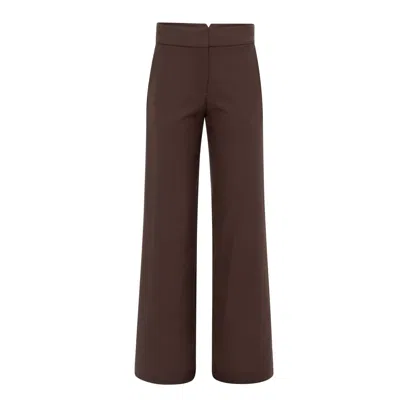 Sélone Women's Brown Oris Wide-leg Trousers / Chocolate In Burgundy