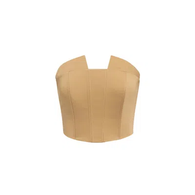 Sélone Women's Brown Veyra Corset Top / Warm Camel