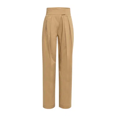 Sélone Women's Brown Veyra Pleated Trousers / Warm Camel