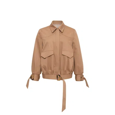 Sélone Women's Neutrals Cael Pocket Bomber Jacket In Brown