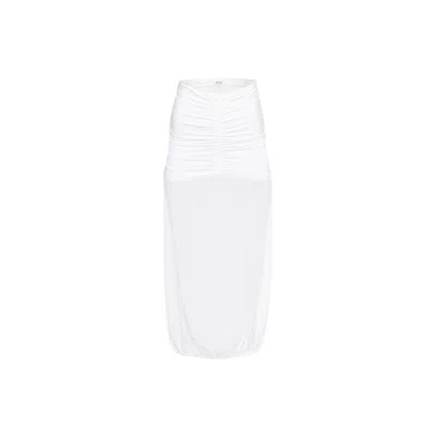 Sélone Women's White Ellen Pleated Balloon Skirt
