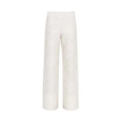 Sélone Women's White Jora Fringe Trousers