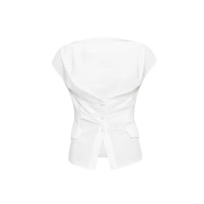 Sélone Women's White Liora Crossline Top