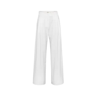 Sélone Women's White Nore Pleated Tailored Trousers