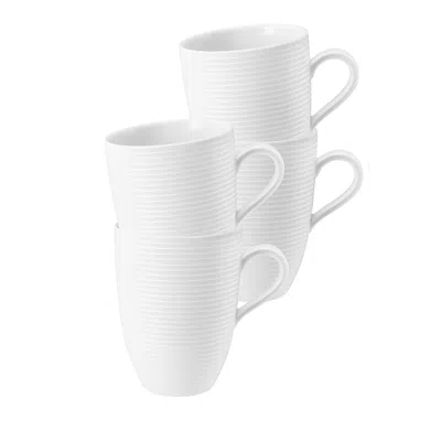 Seltmann Beat Mugs, Set Of 4 In White
