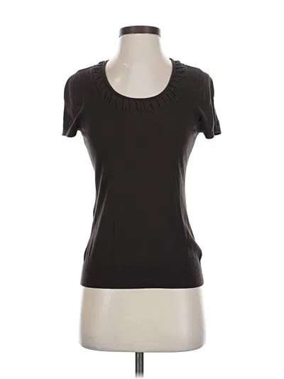 Pre-owned Semantiks Short Sleeve Top Black Scoop Neck Tops