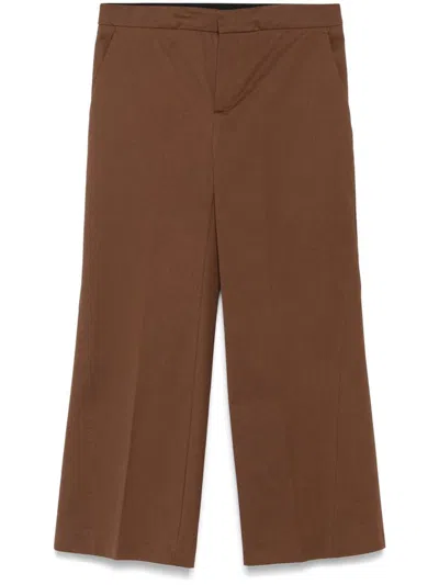 SEMICOUTURE 'AMADINE' TROUSERS IN BROWN COTTON