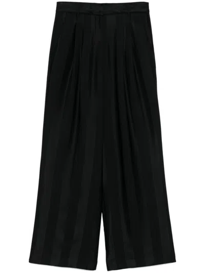 Semi-couture Barrie Trousers In Cadì Fabric In Black