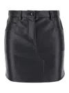 Semicouture Faux-leather Mini Skirt In Black