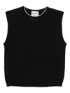 Shop Semicouture Black 'isabeau' Top In Cotton