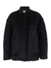 Semicouture Semi Couture Bomber Jacket With Plush Texture In Black