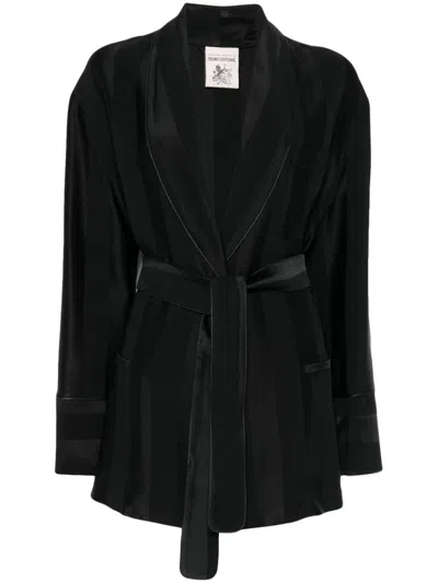 Semi-couture Cadì Kasey Blazer With Belt In Black