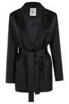 Semicouture Semi Couture Christiana Black Satin Blazer In Black