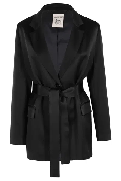 Semicouture Semi Couture Christiana Black Satin Blazer
