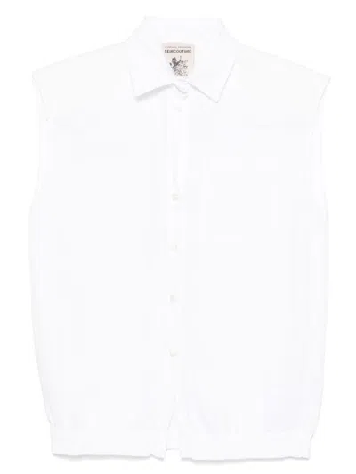 Semicouture Cotton Vest In White