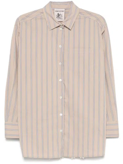 SEMICOUTURE EMMA STRIPED SHIRT WITH LACE