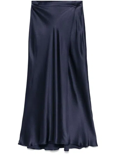 Semicouture Semi Couture Flowing Blue Wrap Maxi Skirt