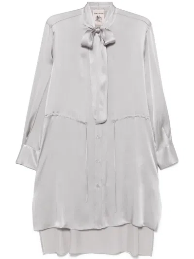 Semicouture Semi Couture Flowing Gray Midi Dress In Grey