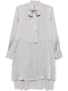 Semicouture Semi Couture Flowing Gray Midi Dress In Grey