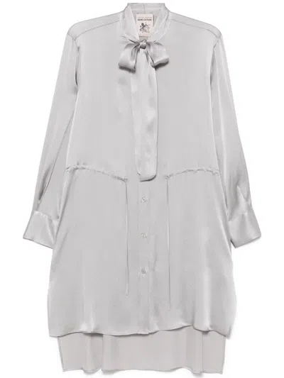 SEMICOUTURE GREY 'ROSSANA' SHORT DRESS IN SILK