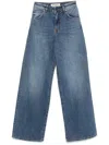 Semicouture Semi Couture High-waisted Wide-leg Blue Denim Jeans In Blue