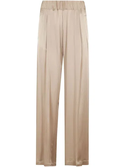 SEMICOUTURE 'JOHNNY' TROUSERS IN BEIGE SILK BLEND