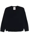 Semicouture Semi Couture Relaxed Fit Deep V-neck Blue Sweater In Blue