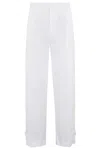 Semicouture Semi Couture Penelope High-waisted Tailored Trousers With Adjustable Cuffs In White