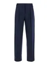 Semicouture Buddy Blue Pants With Drawstring Waist In Cotton Woman In Blue