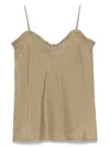 Semicouture Beige 'simona' Top In Cotton And Silk In Pink