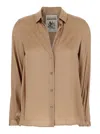 Semicouture Beige Shirt With Classic Collar And Button Closure In Brown