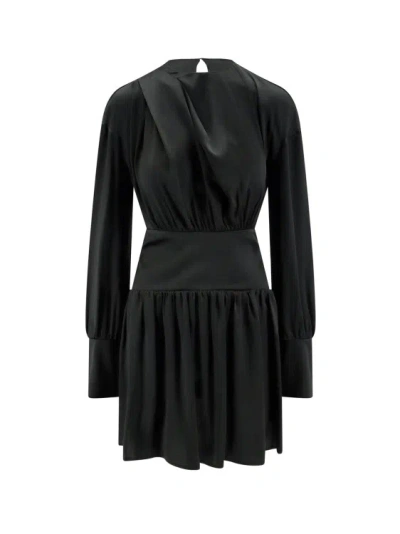 Semi-couture Satin Dress In Black