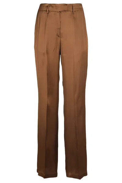 Semicouture Semi Couture Satin Finish Brown Tonya Trousers