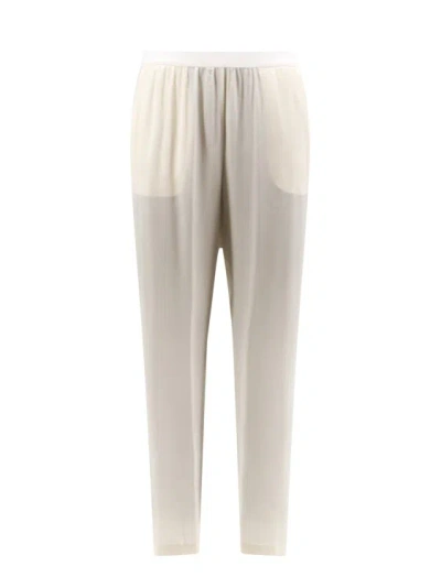 Semi-couture Silk Blend Trouser In Neutrals