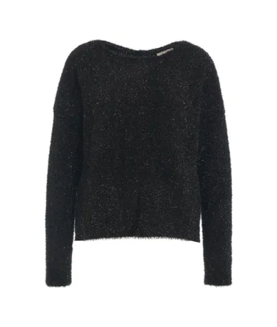 Semicouture Semi Couture Sweater In Lamé Yarn 'emerentienne' In Grey