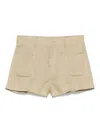 Semicouture Semi Couture Tailored Beige Shorts With Textured Fabric In Neutrals