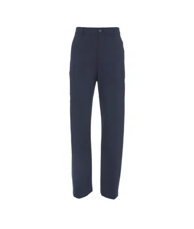 Semicouture Semi Couture Tailored Wide Leg Trousers In  Virgin Wool Blend In Blue