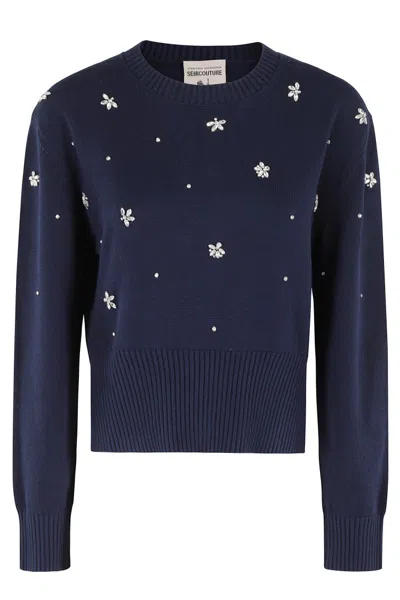 Semicouture Semi Couture Vanda Boxy-fit Cotton Jumper In Black