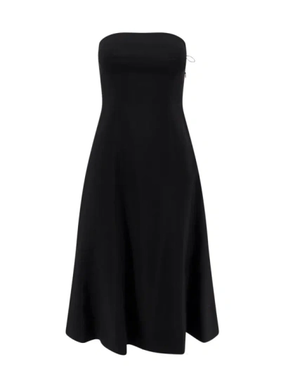 Semi-couture Viscose Dress In Black