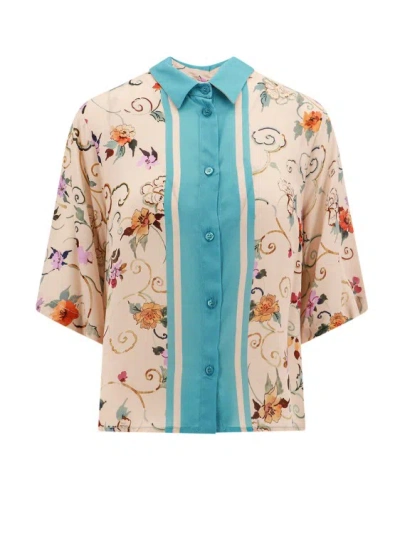 Semi-couture Viscose Shirt With Floral Print In Multicolor