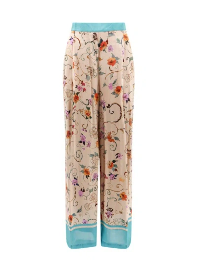 Semi-couture Viscose Trouser With Floral Print In Multicolor